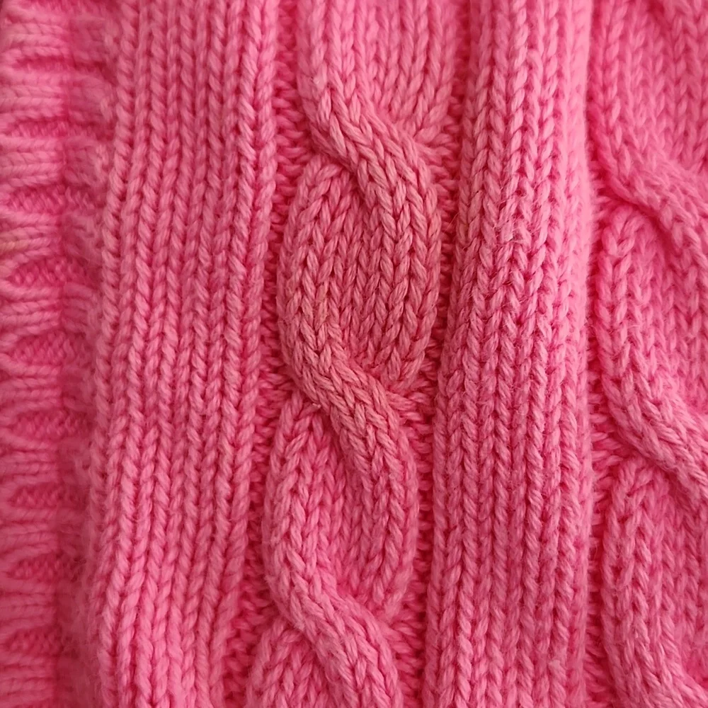 Lilly Pultizer Hot Pink Cable Knit Zip Up Hoodie Small - Picture 8 of 15